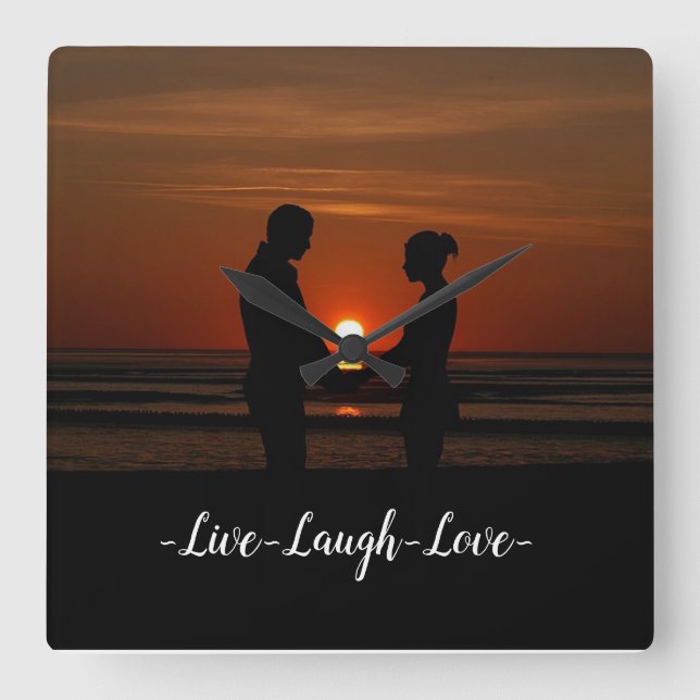 Horloge Carrée Live Laugh Love (Recto)