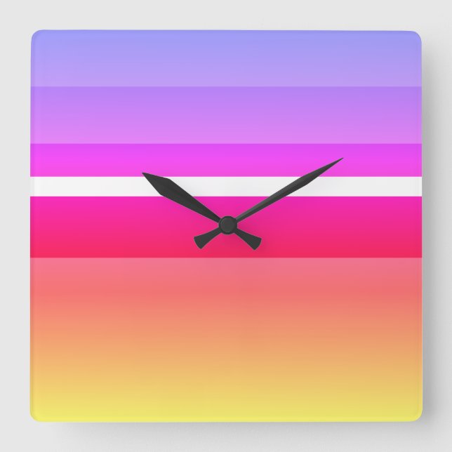Horloge Carrée Lively Colors Familiar Horizontal Rectangles (Recto)