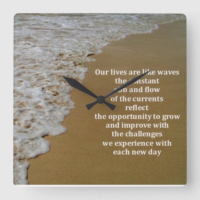 Horloge Carrée L'obéissance et le flux de vie (Recto)