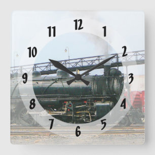 Horloge Carrée Locomotive à vapeur