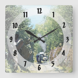 Horloge Carrée Locomotive à vapeur à Summit Cut, Green Mountain