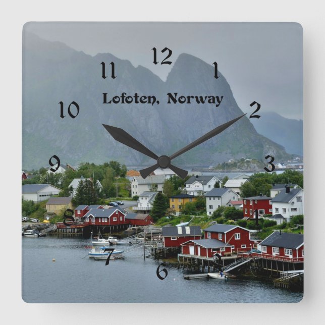 Horloge Carrée Lofoten, Norway scenic landscape photographe (Recto)