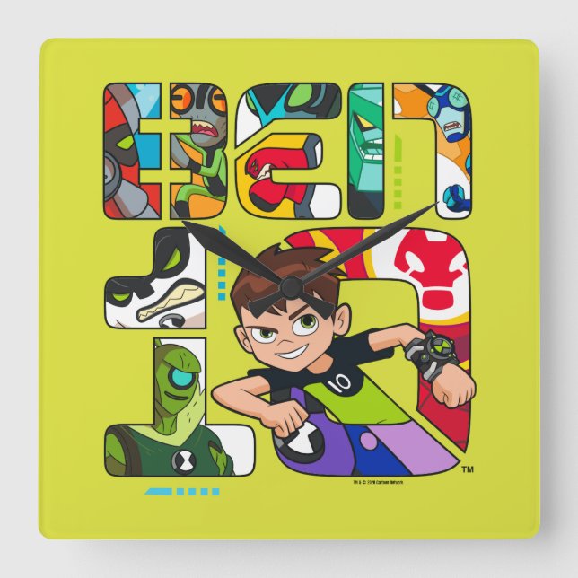 Horloge Carrée Logo Ben 10 Alien (Recto)