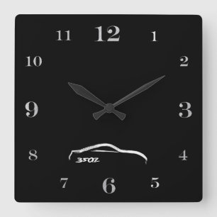 Horloge Carrée logo blanc du traçage 350Z