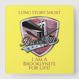 Horloge Carrée Logo de Brooklyn