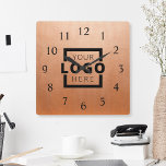 Horloge Carrée Logo de Custom Company<br><div class="desc">Add your custom corporate logo to create a wall clock. Makes a great promotional giveaway or corporate gift for customers,  vendor,  employees or other special people. choose from different clock shapes and sizes. No minimum quantity,  no setup fees.</div>