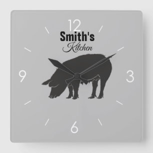 Horloge Carrée Logo de Custom Personalized Kitchen Vintage