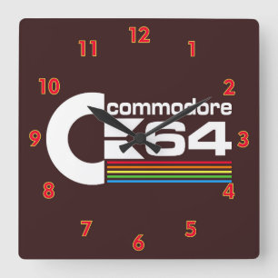 Horloge Carrée Logo de l'ordinateur Commodore C64 cool