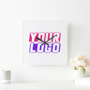 Horloge Carrée Logo de votre entreprise