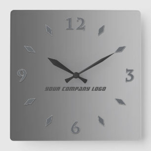 Horloge Carrée LOGO DE YOUR COMPANY, personalized,add your text