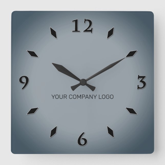 Horloge Carrée LOGO DE YOUR COMPANY, personalized,add your text (Recto)