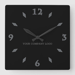 Horloge Carrée LOGO DE YOUR COMPANY, personalized,add your text