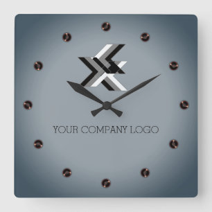 Horloge Carrée LOGO DE YOUR COMPANY, personalized,add your text