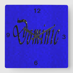 Horloge Carrée Logo Dominic Name,