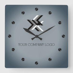 Horloge Carrée LOGO YOUR COMPANY, personalized, add your text lar