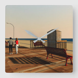 Horloge Carrée Long Beach Boardwalk, Long Island, New York