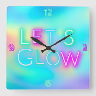Horloge Carrée Look néon rave psychédélique Filles et garçons de