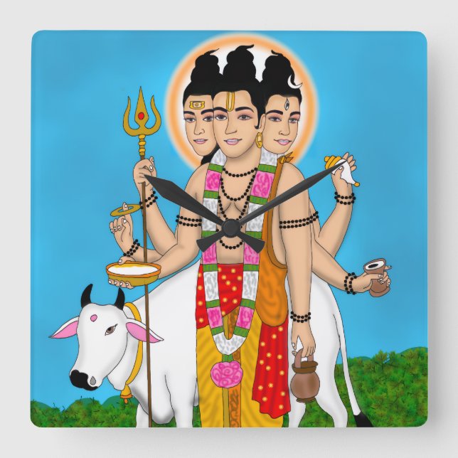 Horloge Carrée Lord Dattatreya Clock (Recto)