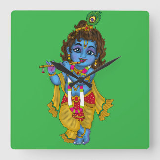 Horloge Carrée Lord Krishna Wall Clock 