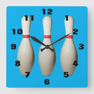 Horloge Carrée Love Bowling Pins Acrylique Clock