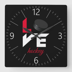 Horloge Carrée Love hockey
