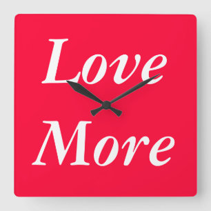 Horloge Carrée Love More Clock - A Lovely Timepiece