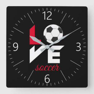 Horloge Carrée Love soccer