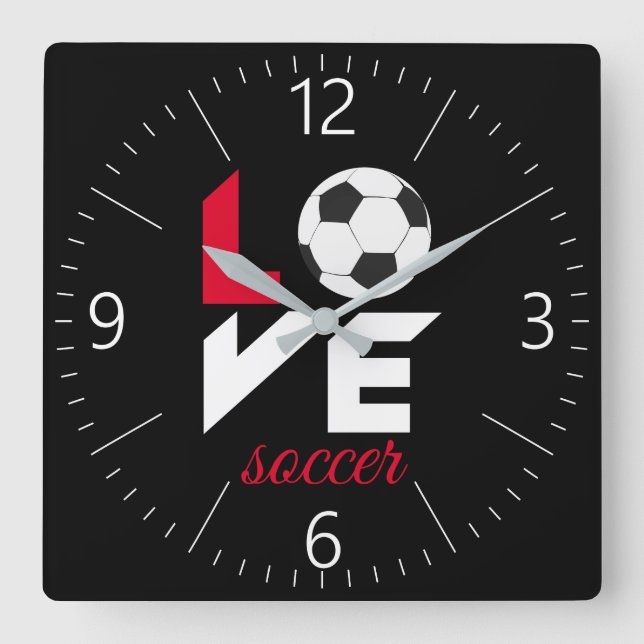 Horloge Carrée Love soccer (Recto)
