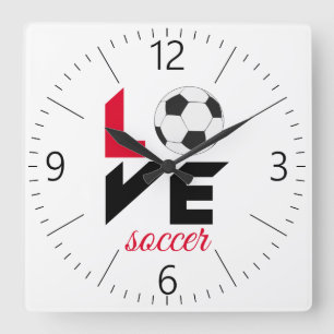 Horloge Carrée Love soccer
