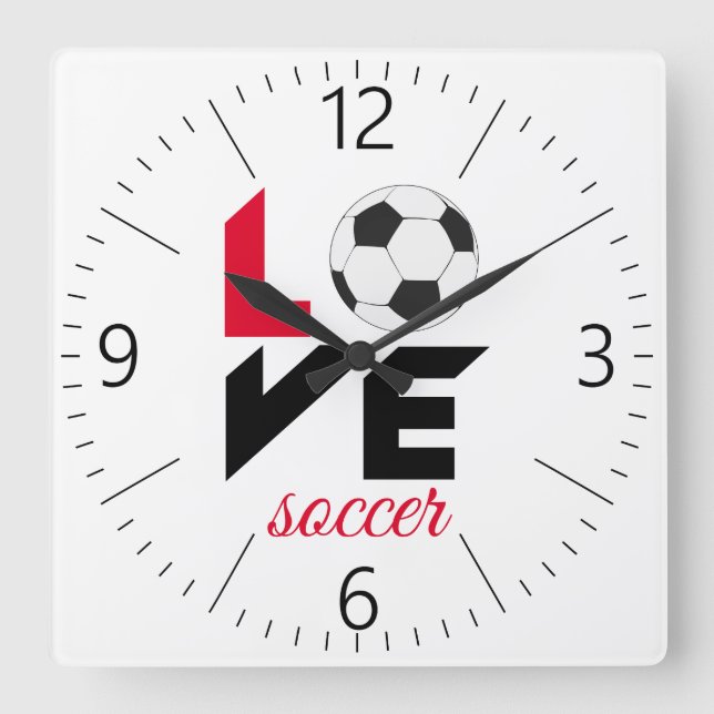 Horloge Carrée Love soccer (Recto)