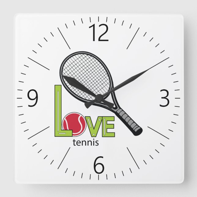 Horloge Carrée Love tennis (Recto)