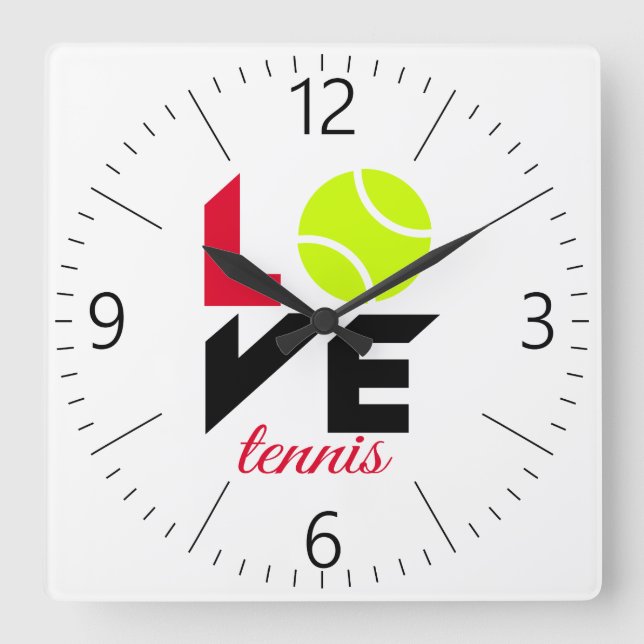 Horloge Carrée Love tennis (Recto)