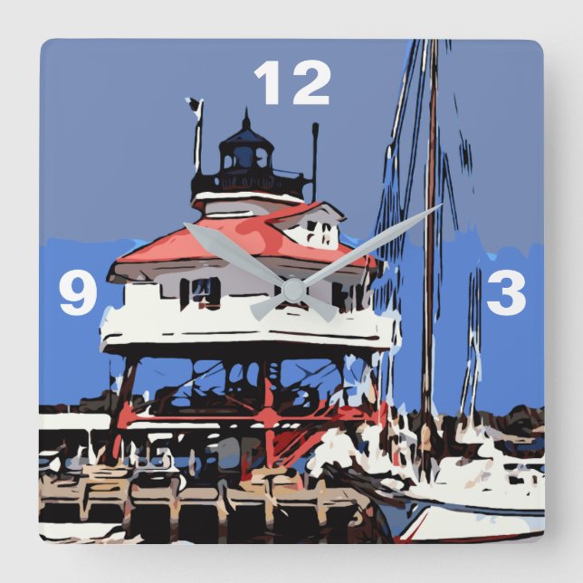 HORLOGE CARRÉE LUMIÈRE À POINTE DROITE (Recto)