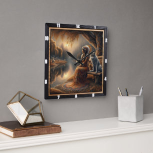 Horloge Carrée Lumière native : Mountain Peak Morning Song