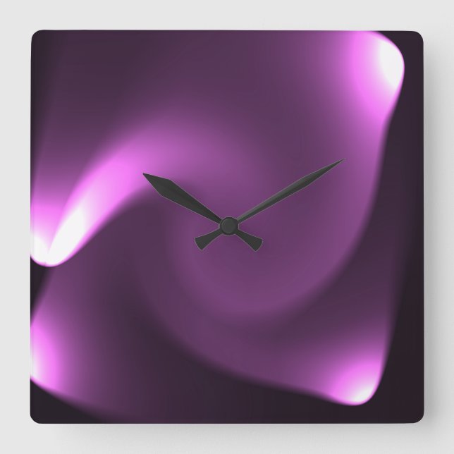 Horloge Carrée Lumières Twirling Violet (Recto)