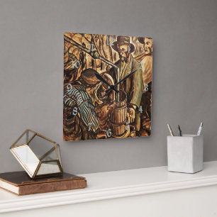 Horloge Carrée Lune faisant blanc éclair Whiskey Liqueur