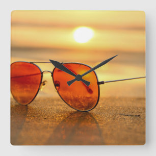 Horloge Carrée lunettes de soleil sable