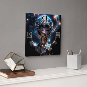 Horloge Carrée Lycenia La Lumière Des Cieux par Xzendor7