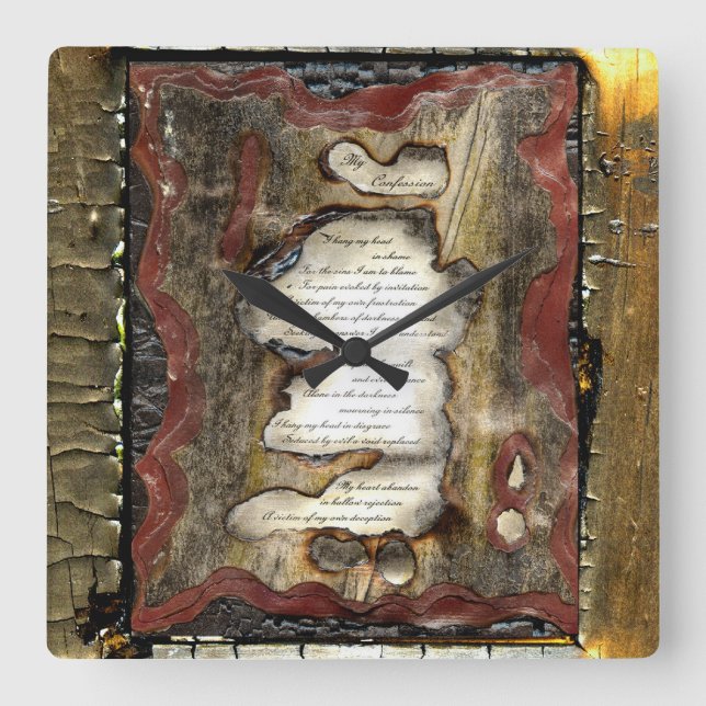 Horloge Carrée Ma confession (Recto)
