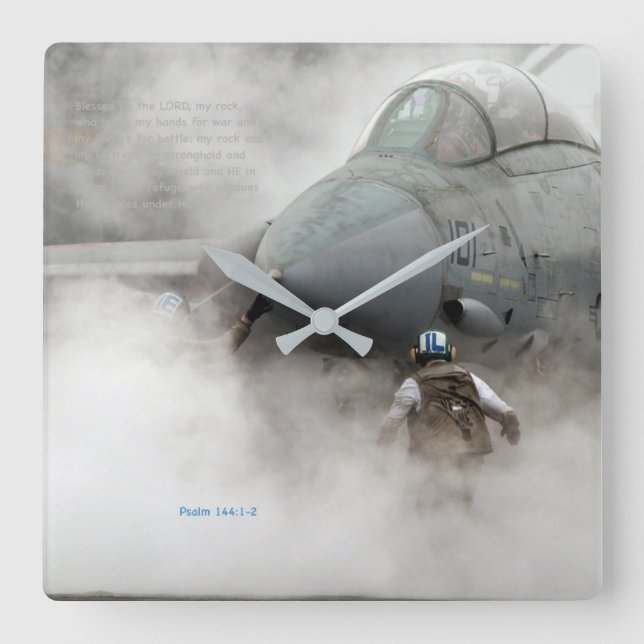 Horloge Carrée "Ma roche" - 144:1 de psaume - 2 (Recto)