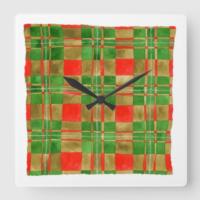 Horloge carrée MAC GREGOR TARTAN (Recto)