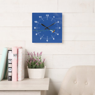 Horloge Carrée Macaw Kite