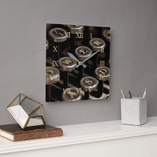 Horloge Carrée Machine à écrire