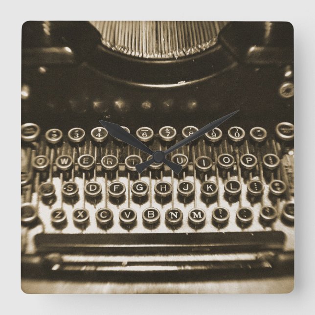 Horloge Carrée Machine à écrire (Recto)