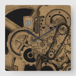 Horloge Carrée Machines à vapeur (Brassy)