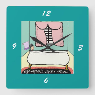 Horloge Carrée Madame dans l'horloge murale de baignoire