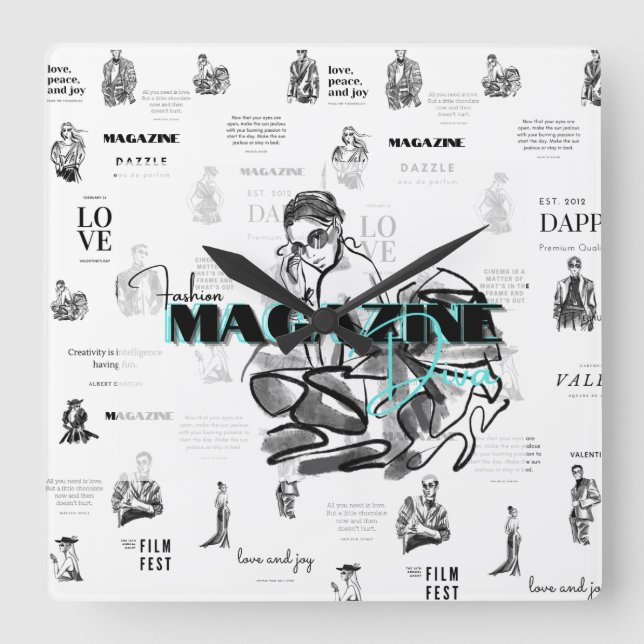 Horloge Carrée Magazine de mode féminin (Recto)