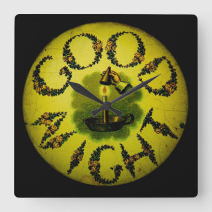 Horloge Carrée Magic Lantern Slide Good Night Vintage Victorian