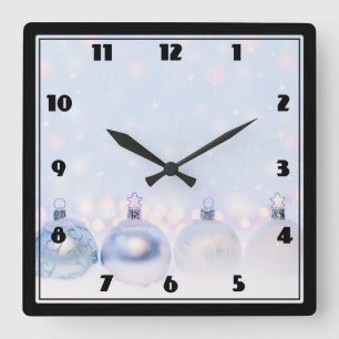 Horloge Carrée Magical Metallic Christmas Balls Photograph