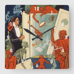 Horloge Carrée Magicien vintage Carter la grande magie